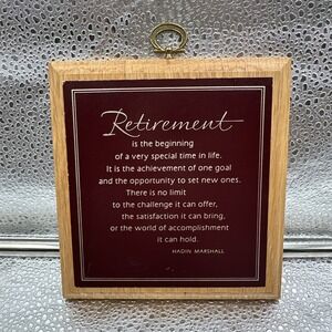 Hallmark Retirement Plaque Wooden Wall‎ Decor Gift Made in USA